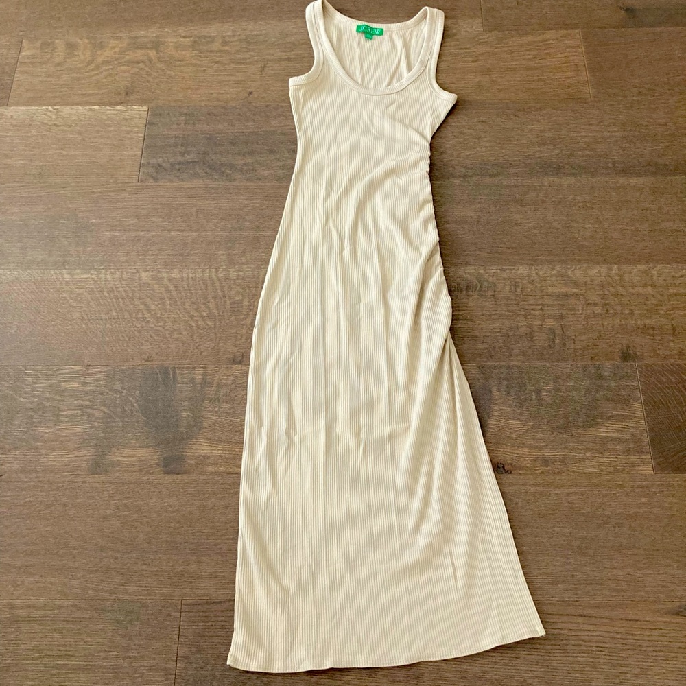 J Crew Tan Knit Dress Side Slit